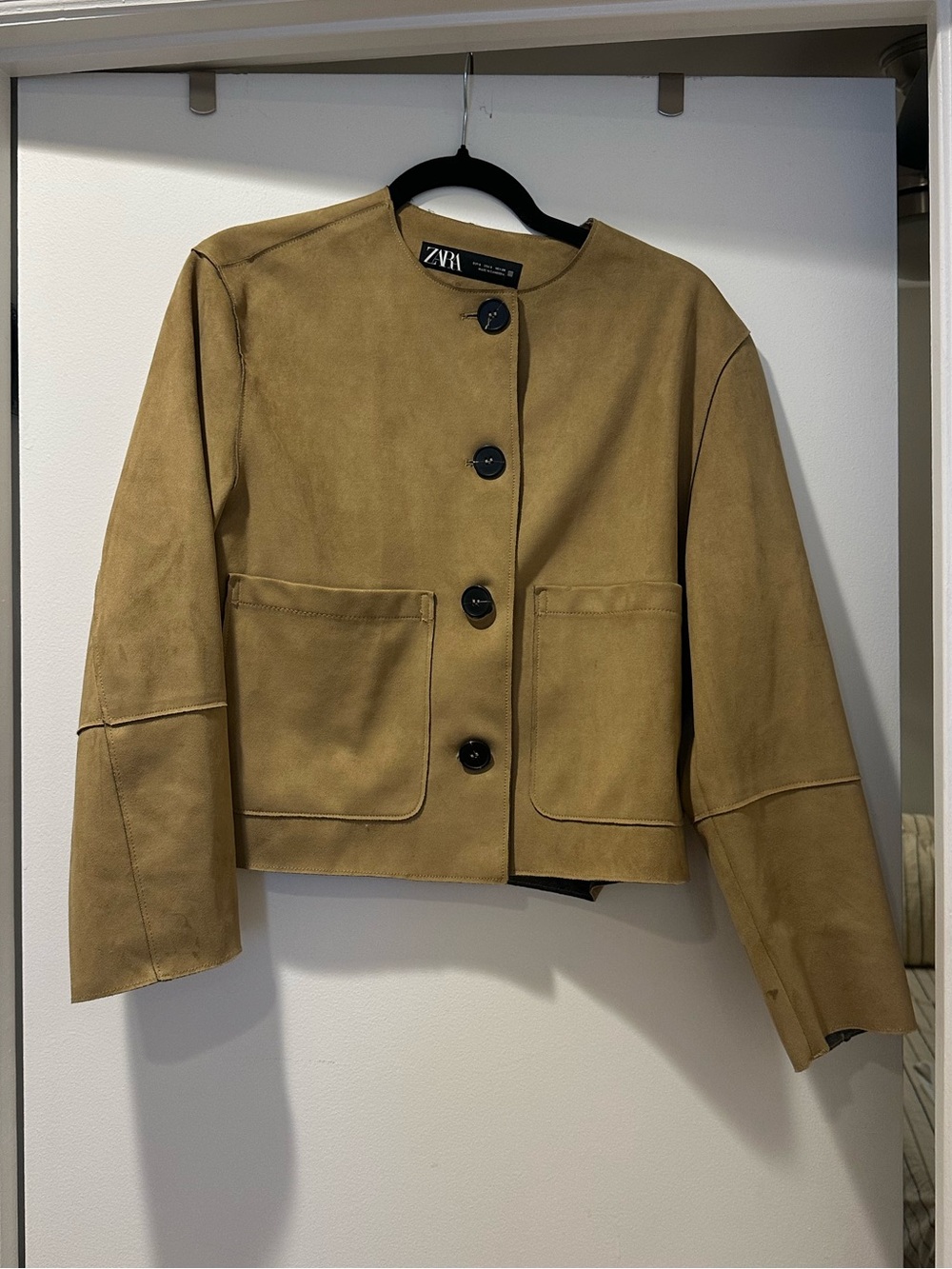 Ara Tan Suede Button-Front Jacket